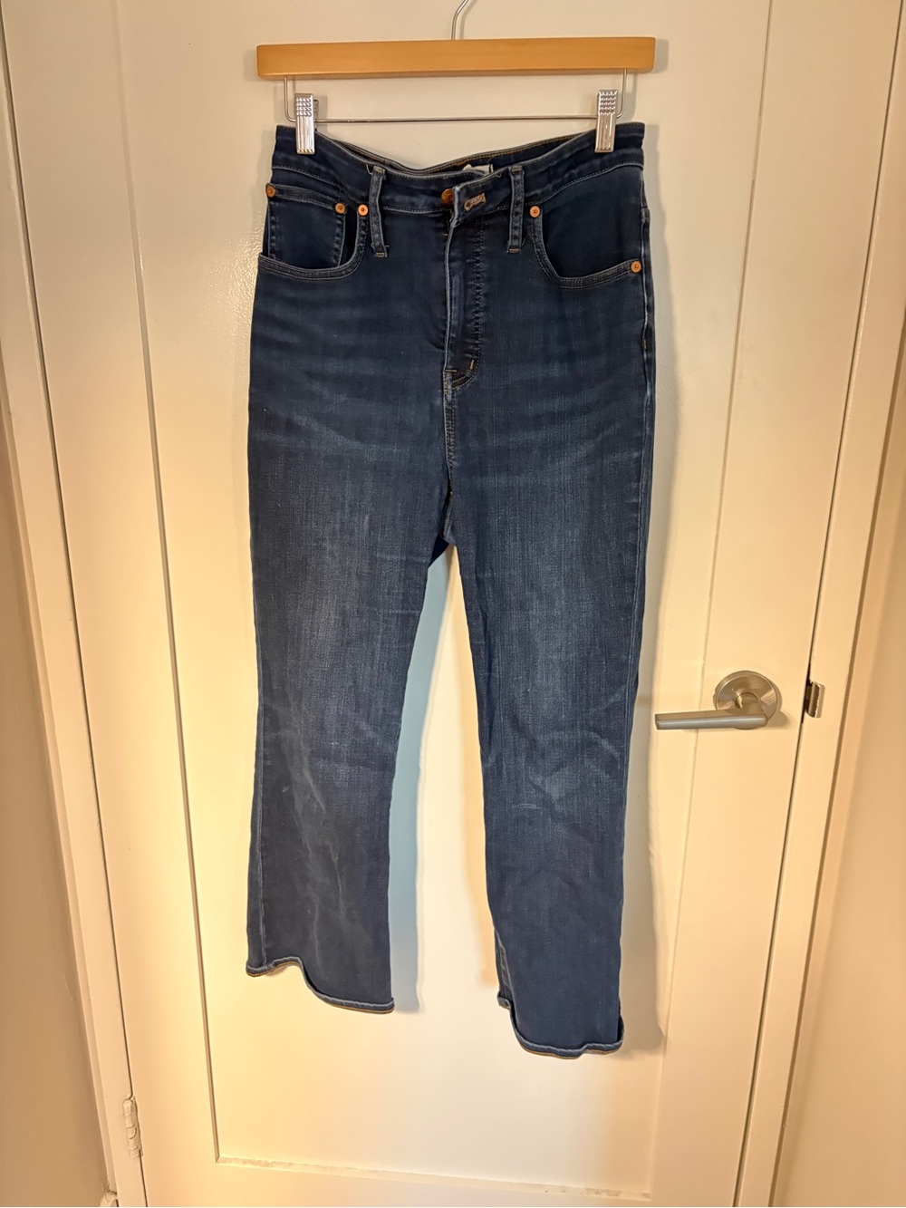 Madewell Women’s Dark Blue High-Rise Straight Jeans